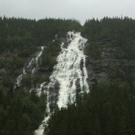 Outdoor play “Maritspelet” at Rjukan waterfall